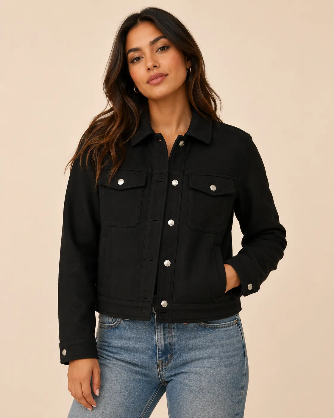 chamarra noir snap — Confetty Chic, boutique en Lerma